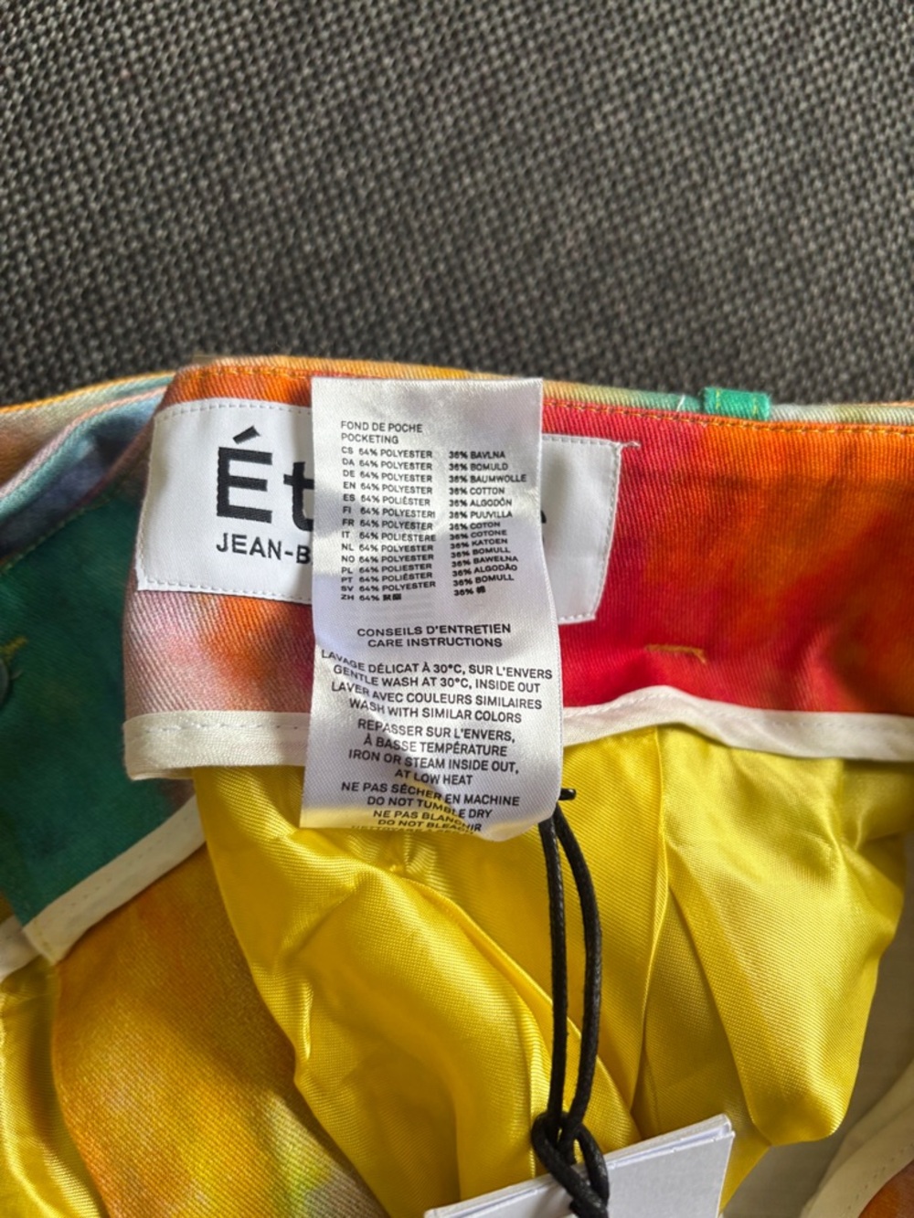 Men's Multicolor Watercolor Print Flat-Front Shorts - Picture 16 of 16